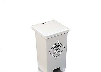 Lixeira de inox branca Lixeira de inox branca